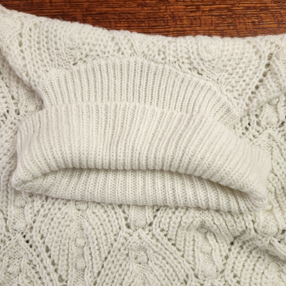 A New Day white Turtle Neck open knit sweater size small - Picture 10 of 16